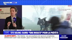 Sainte-Soline: selon la préfète, "c'est le médecin de la gendarmerie" qui intervient en premier auprès du manifestant dans le coma