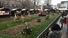 Le marché de Noël de Lyon sur la place Carnot.