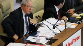 Jean-Paul Huchon lors de son dernier discours en tant que président de la région Ile-de-France, le 25 septembre 2015.