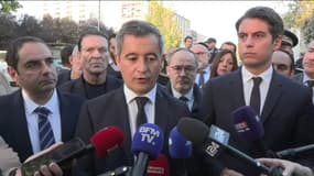 Gérald Darmanin et Gabriel Attal le 11 octobre 2023 à Sarcelle 