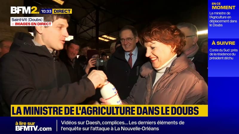 Annie Genevard, ministre de l'Agriculture, rencontre des professionnels du secteur dans le Doubs