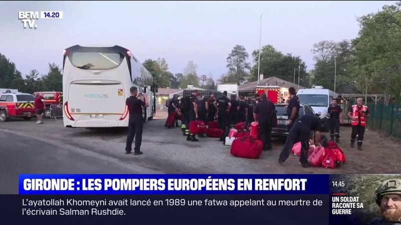 Incendies en Gironde: les pompiers européens en renfort