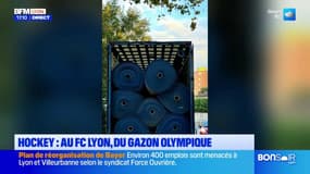 JO 2024: l'une des trois moquettes de hockey sur gazon pour le FC Lyon