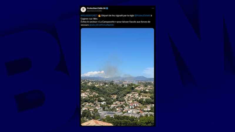 Un départ de feu signalé à Cagnes-sur-Mer le 21 juillet 2025.