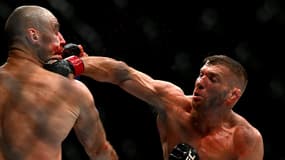 Dricus Du Plessis face à Sean Strickand à l'UFC 312 à Sydney le 9 février 2025