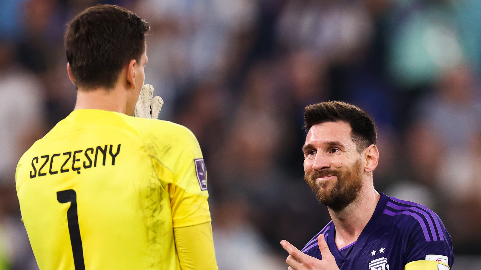 Moment de complicité entre Wojciech Szczesny et Lionel Messi