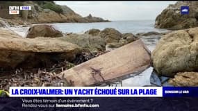 La Croix-Valmer: un yacht échoué sur la plage pollue le littoral, la mairie porte plainte