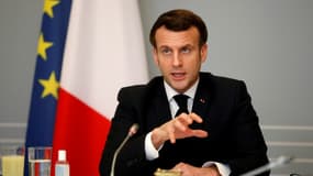Le président Emmanuel Macron, le 17 février 2021 à l'Elysée, à Paris