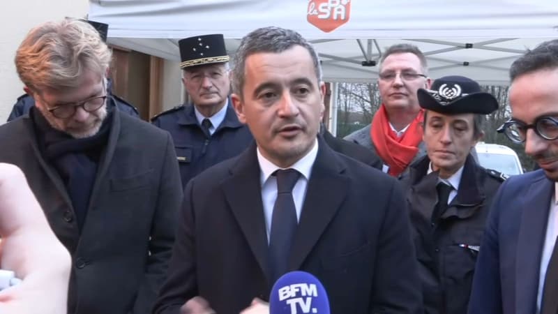Le ministre de l'Intérieur Gérald Darmanin en visite à la SPA ce vendredi 27 janvier 2023.