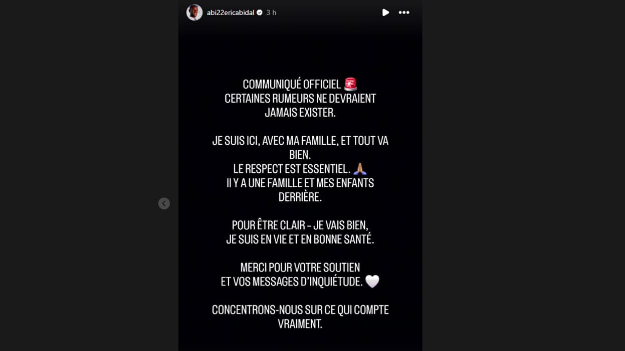 Le post d'Eric Abidal le 15 septembre 2025 Le post d'Eric Abidal le 15 septembre 2025