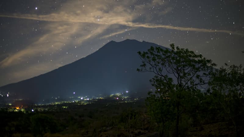 Vue sur le mont Agung, situé sur l'île de Bali, en Indonésie