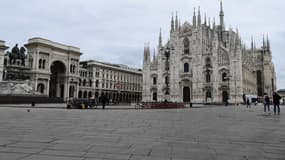 La Piazza del Duomo de Milan, le 12 mars 2020