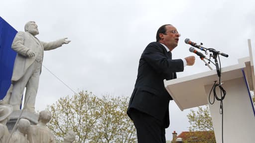 François Hollande en avril 2012 à Carmaux, patrie de Jean Jaurès, pendant la campagne pour les élections présidentielles