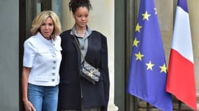 Brigitte Macron et Rihanna à l'Elysée le 26 juillet 2017