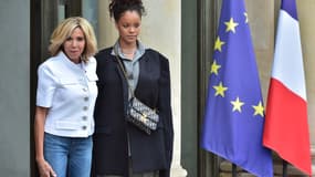 Brigitte Macron et Rihanna à l'Elysée le 26 juillet 2017