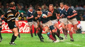 Abdelatif Benazzi lors de la demi-finale de la Coupe du monde de rugby entre l'Afrique du Sud et la France (19-15), le 17 juin 1995