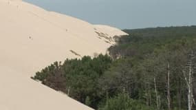 La dune du Pilat a été grignotée par les vents et pluis de cet hiver.