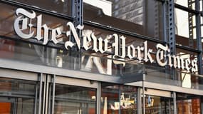 L'entrée du journal The New York Times, à Manhattan.