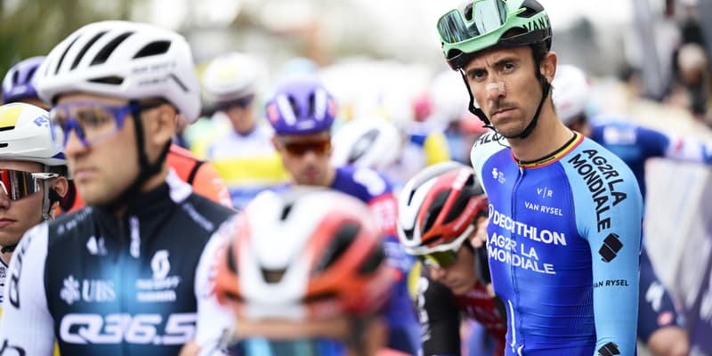 Le coureur belge Dries De Bondt, le 28 mars 2025 lors de l'E3 Saxo Bank Classic
