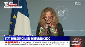 Nicole Belloubet (ministre le la Justice) annonce le prolongement de certaines mesures de justice comme la mise sous tutelle pendant l'état d'urgence sanitaire 