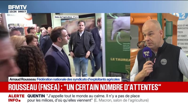 Salon de l'Agriculture: "C'est bien que tous les syndicats échangent avec les pouvoirs publics", assure Arnaud Rousseau, président de la FNSEA