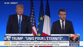 La conférence de presse commune de Donald Trump et Emmanuel Macron