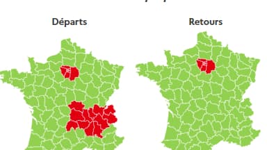 Journée plus calme dimanche, avec des difficultés qui se concentreront sur l'Ile-de-France et l'Auvergne-Rhône-Alpes.