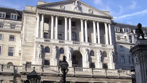 La Banque d’Angleterre, dans la Threadneedle Street à Londres.