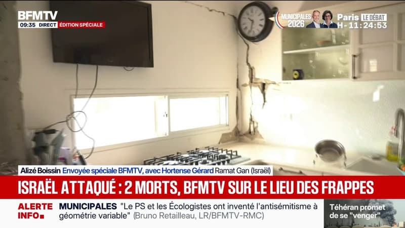 Guerre au Moyen-Orient: sur les lieux de la frappe iranienne qui a fait deux morts en Israël