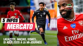 Lacazette, Macias, Gomes... Les 5 infos mercato du 9 août à la mi-journée