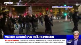 Emmanuel Macron quitte un théâtre parisien après que des manifestants ont tenté d'investir le lieu
