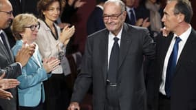 Jacques Chirac à son arrivée au Quai Branly à Paris en novembre 2014.