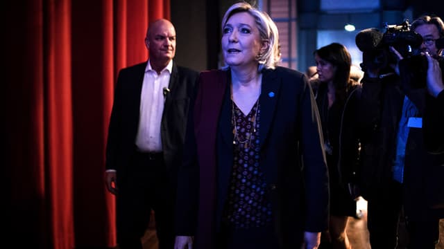 Marine Le Pen, aux assises présidentielles du FN, ce samedi à Lyon.