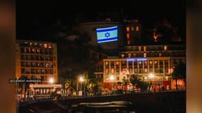 Le drapeau israélien a été projeté sur la tour Bellanda ce lundi soir à Nice. 