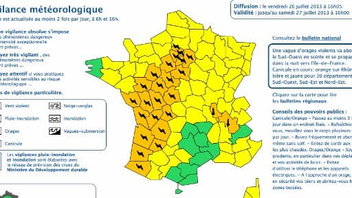 La vigilance orange pour les orages concerne 25 départements
