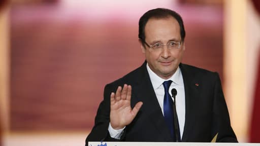 François Hollande lros de sa conférence de presse