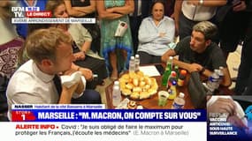 "J'ai essayé de m'en sortir, mais j'ai arrêté parce que le racisme j'en ai par-dessus la casquette": Un habitant de la cité Bassens à Marseille ému face à Emmanuel Macron