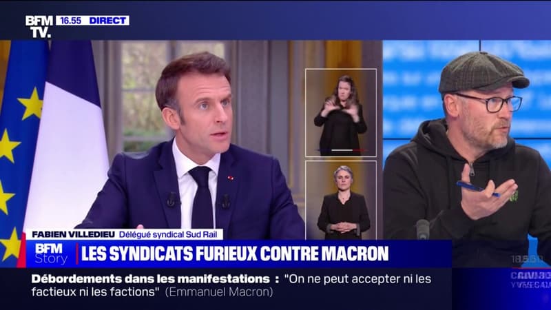 Pour Fabien Villedieu (SUD-Rail), Emmanuel Macron a mis de l'huile sur le feu