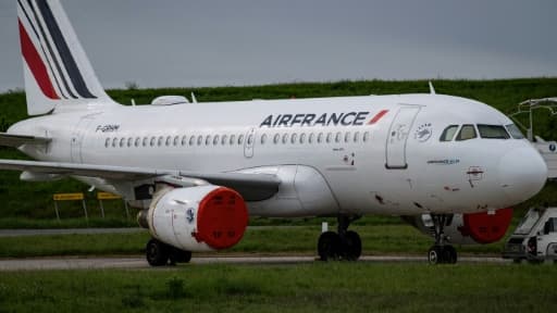 Un avion d'Air France sur le tarmac de l'aéroport de Roissy-Charles-de-Gaulle, le 30 avril 2020 Un avion d'Air France sur le tarmac de l'aéroport de Roissy-Charles-de-Gaulle, le 30 avril 2020