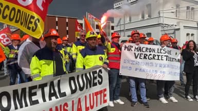 Les salariés de l'usine Ascometal en manifestation à Dunkerque (Nord) le mercredi 5 juin 2024.