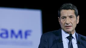 Le président de l'AMF, David Lisnard, lors du Congrès des Maires de France (AMF) à Paris, le 21 novembre 2024