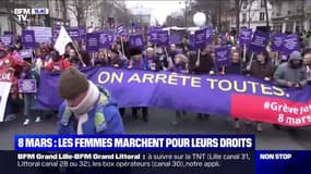 8 Mars: les femmes marchent pour leurs droits à Paris