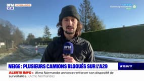 Normandie: plusieurs camions bloqués sur l'A29 à cause de la neige