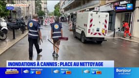 Inondations à Cannes: au lendemain des intempéries, place au nettoyage
