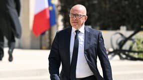 Eric Ciotti, président des Républicains, arrive à l'Elysée pour rencontrer le président Emmanuel Macron, le 26 août 2024 à Paris