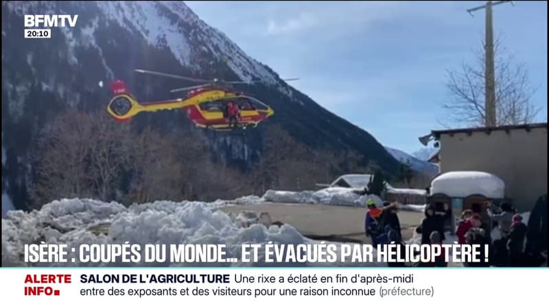 Isère: un hélicoptère de la sécurité civile a évacué les résidents et vacanciers du hameau du Rivier d'Allemont