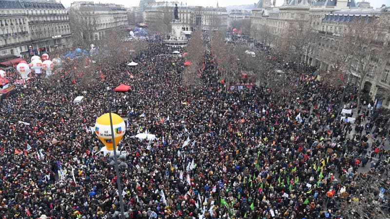 Manifestation à la place de la République, à Paris