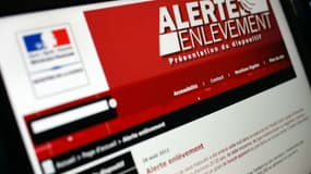 Une photo prise le 28 août 2012 à Paris du site du ministère de la Justice présentant le dispositif "Alerte enlèvement". (Photo d'archive)