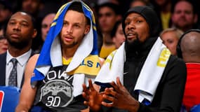 Stephen Curry et Kevin Durant en avril 2019
