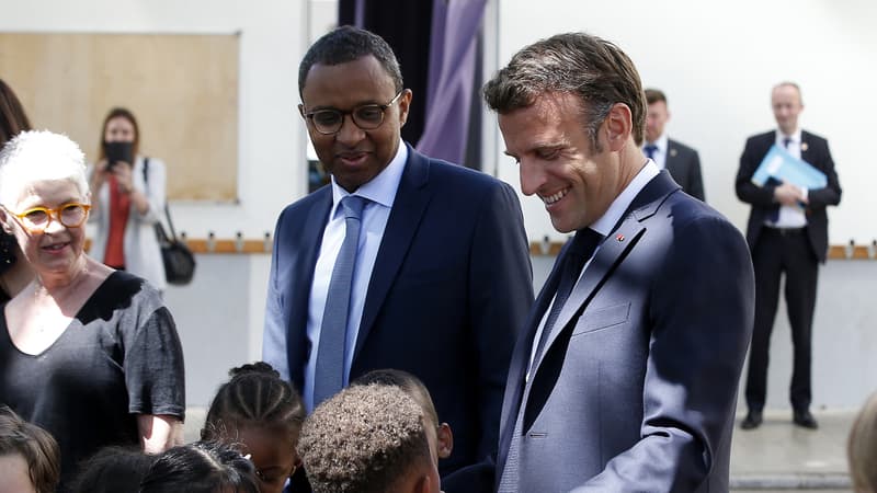 Pap Ndiaye et Emmanuel Macron à Marseille, jeudi 2 juin 2022